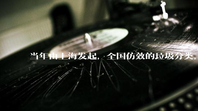当年由上海发起，全国仿效的垃圾分类，现在为什么没人搞了？